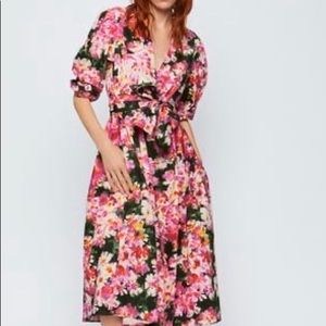 Printed belted floral dress dress by Zara, XS